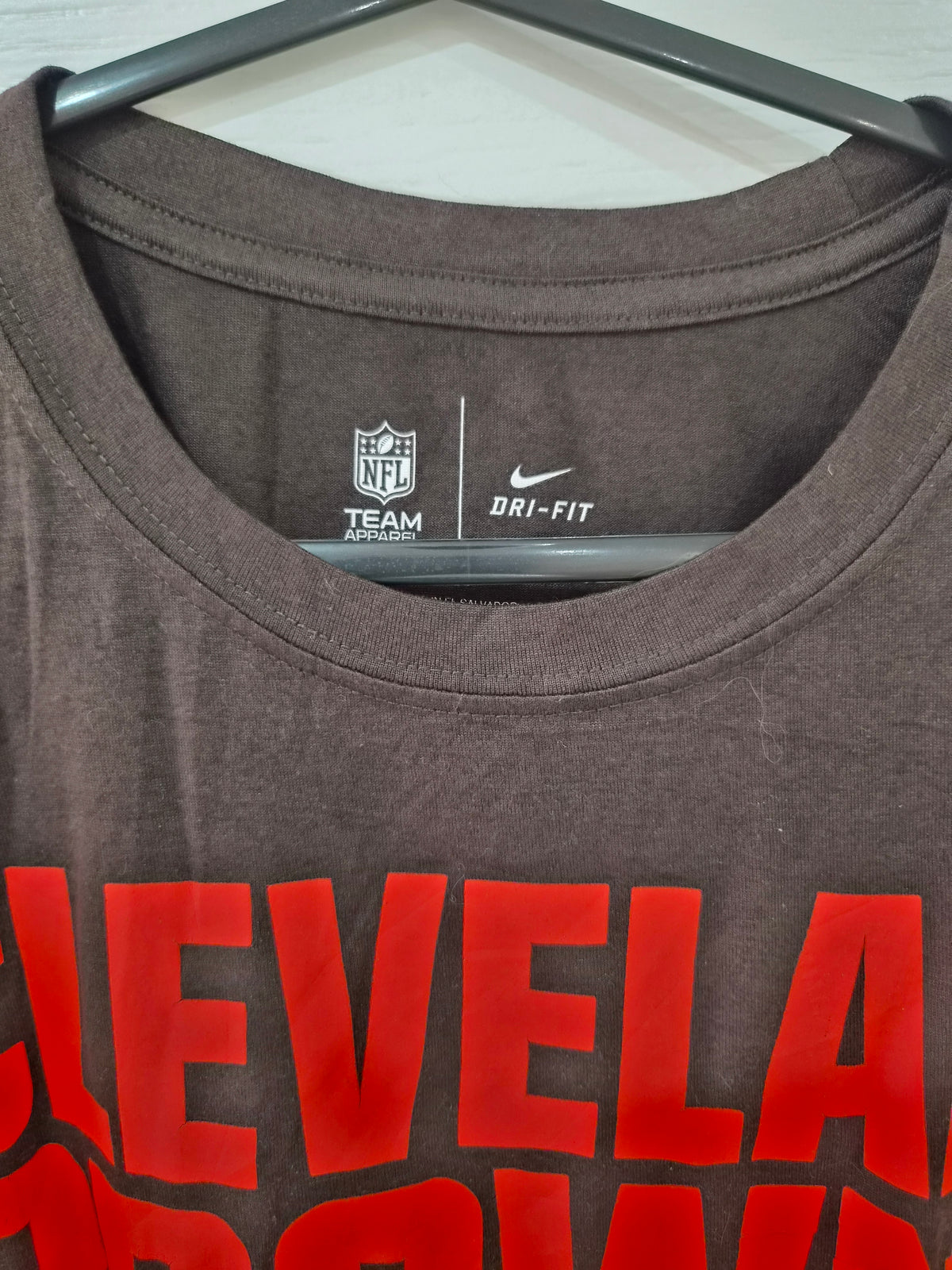 Nike Dri-Fit Cleveland Browns NFL Short Sleeve T Shirt, Brown, Size Small