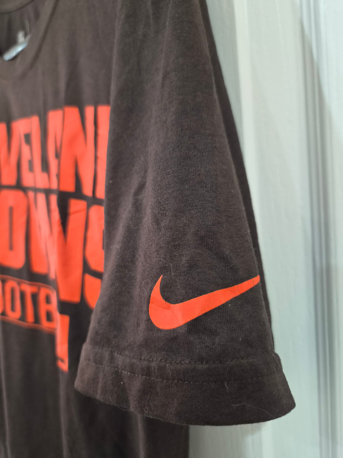 Nike Dri-Fit Cleveland Browns NFL Short Sleeve T Shirt, Brown, Size Small