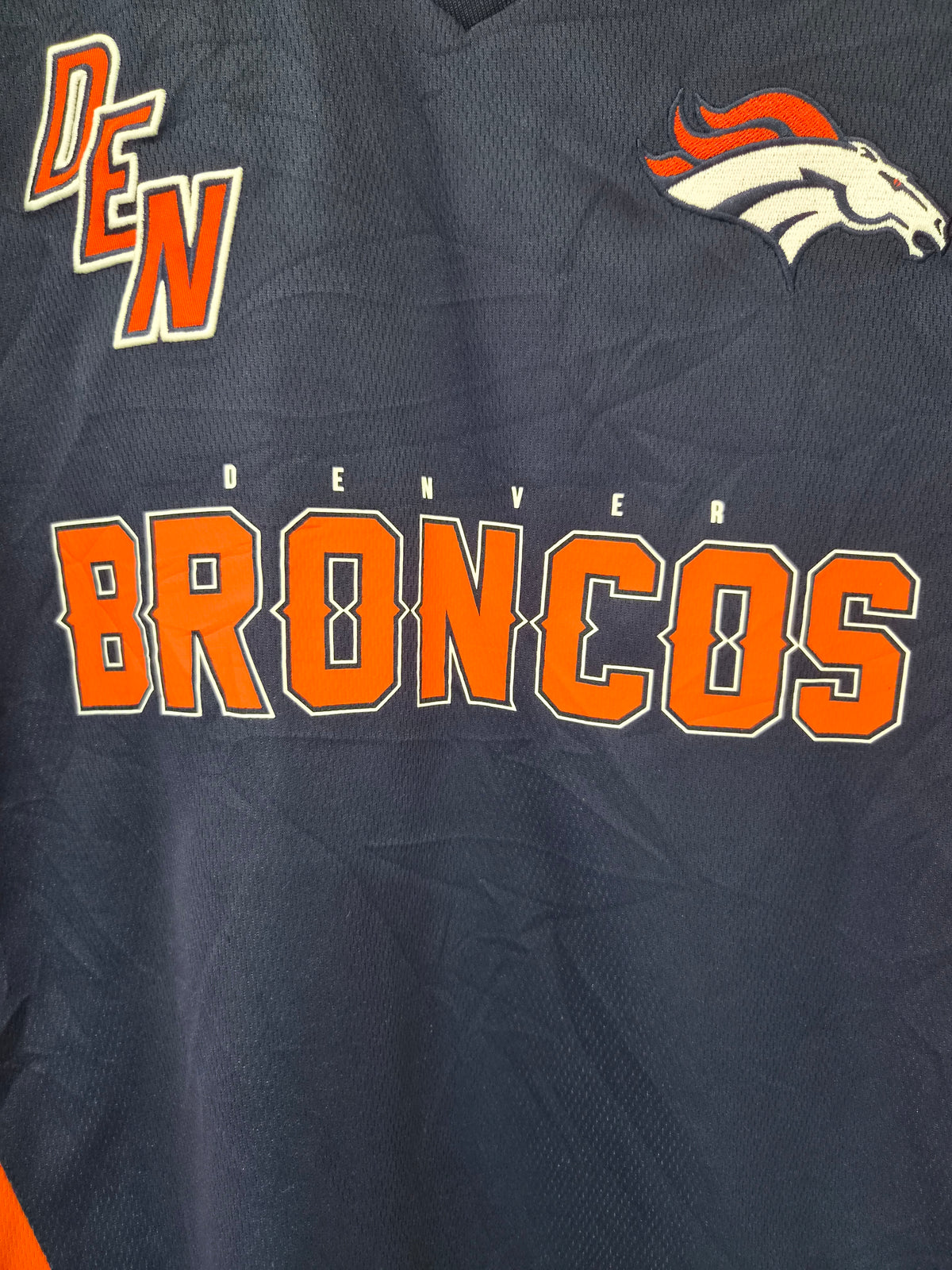Primark NFL Denver Broncos Short Sleeve T Shirt, Navy/Orange, Size Medium
