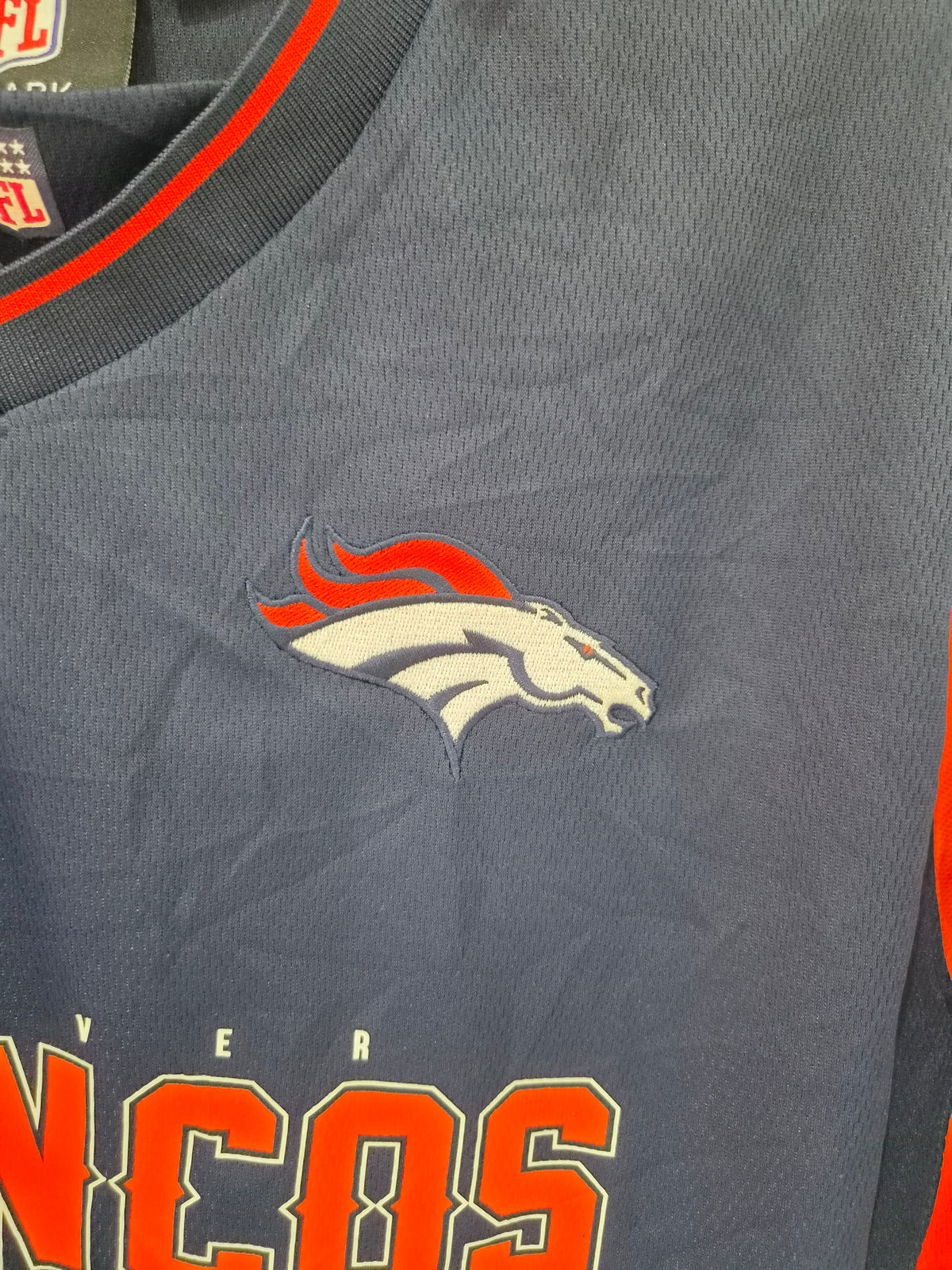 Primark NFL Denver Broncos Short Sleeve T Shirt, Navy/Orange, Size Medium
