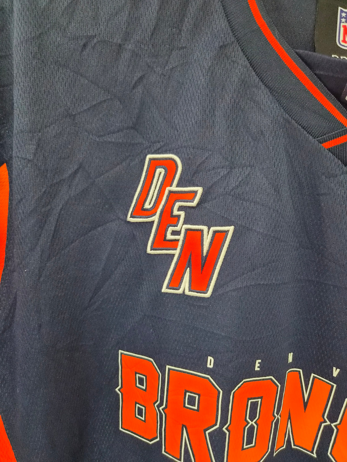 Primark NFL Denver Broncos Short Sleeve T Shirt, Navy/Orange, Size Medium