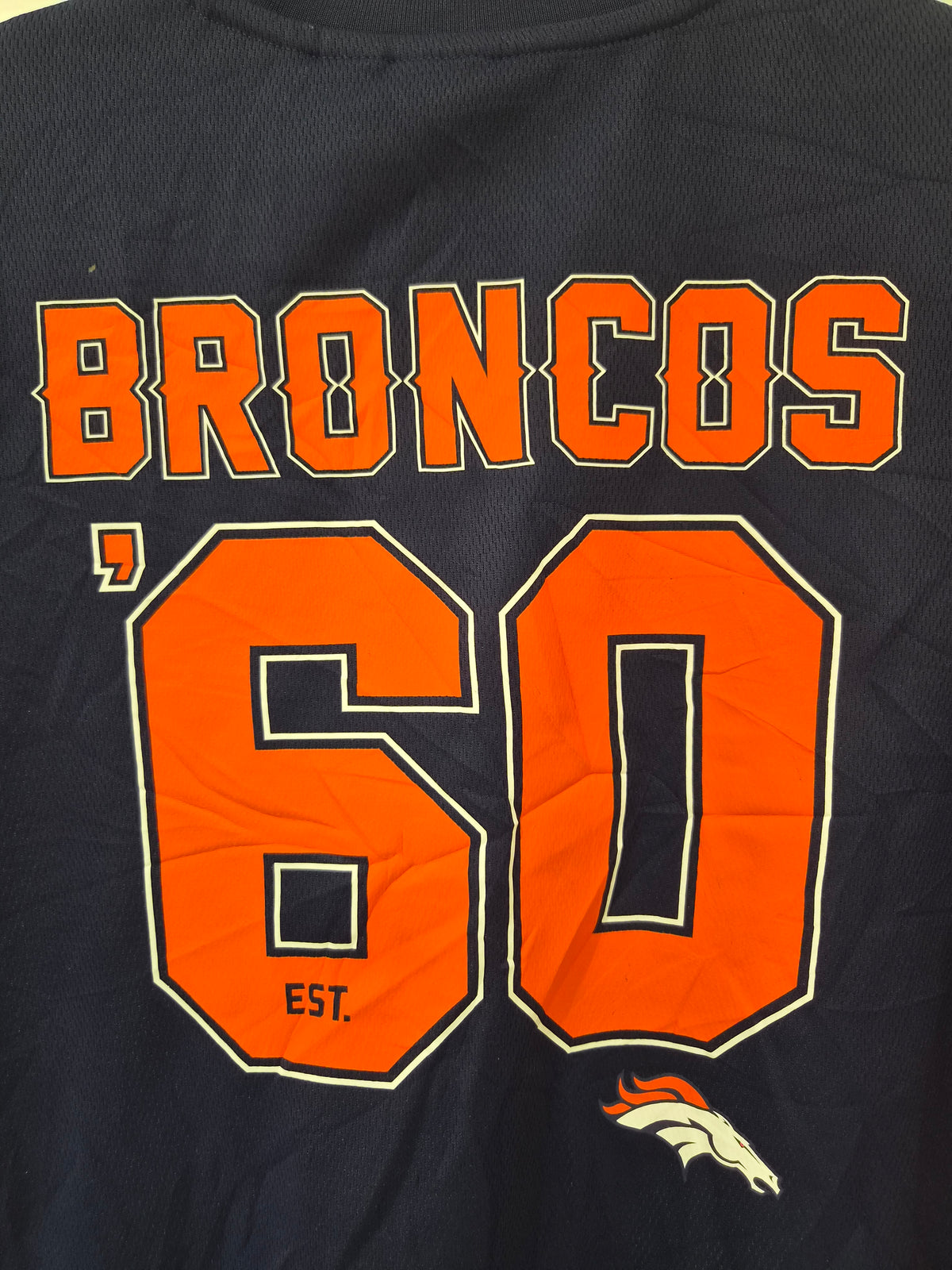 Primark NFL Denver Broncos Short Sleeve T Shirt, Navy/Orange, Size Medium