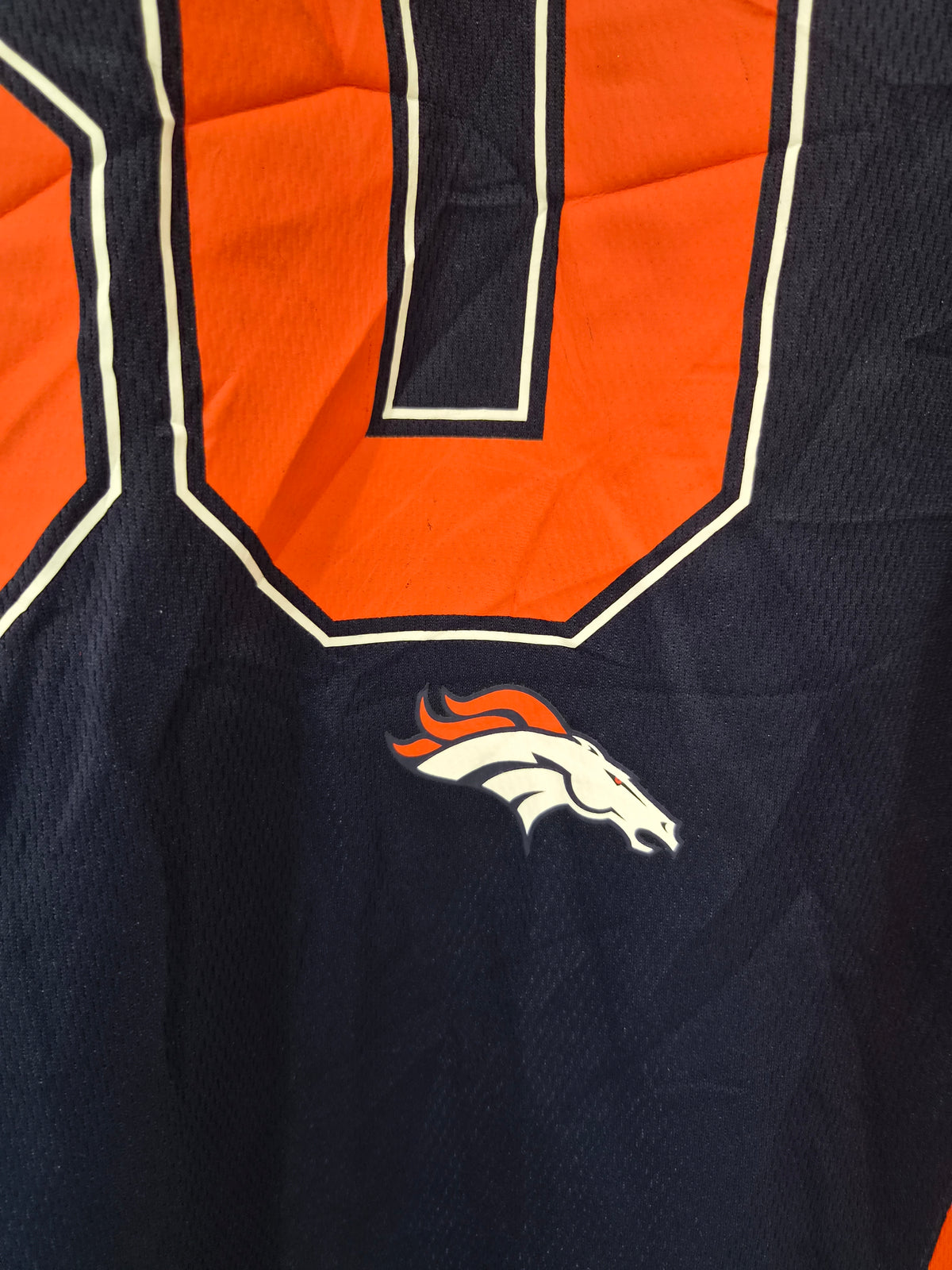 Primark NFL Denver Broncos Short Sleeve T Shirt, Navy/Orange, Size Medium