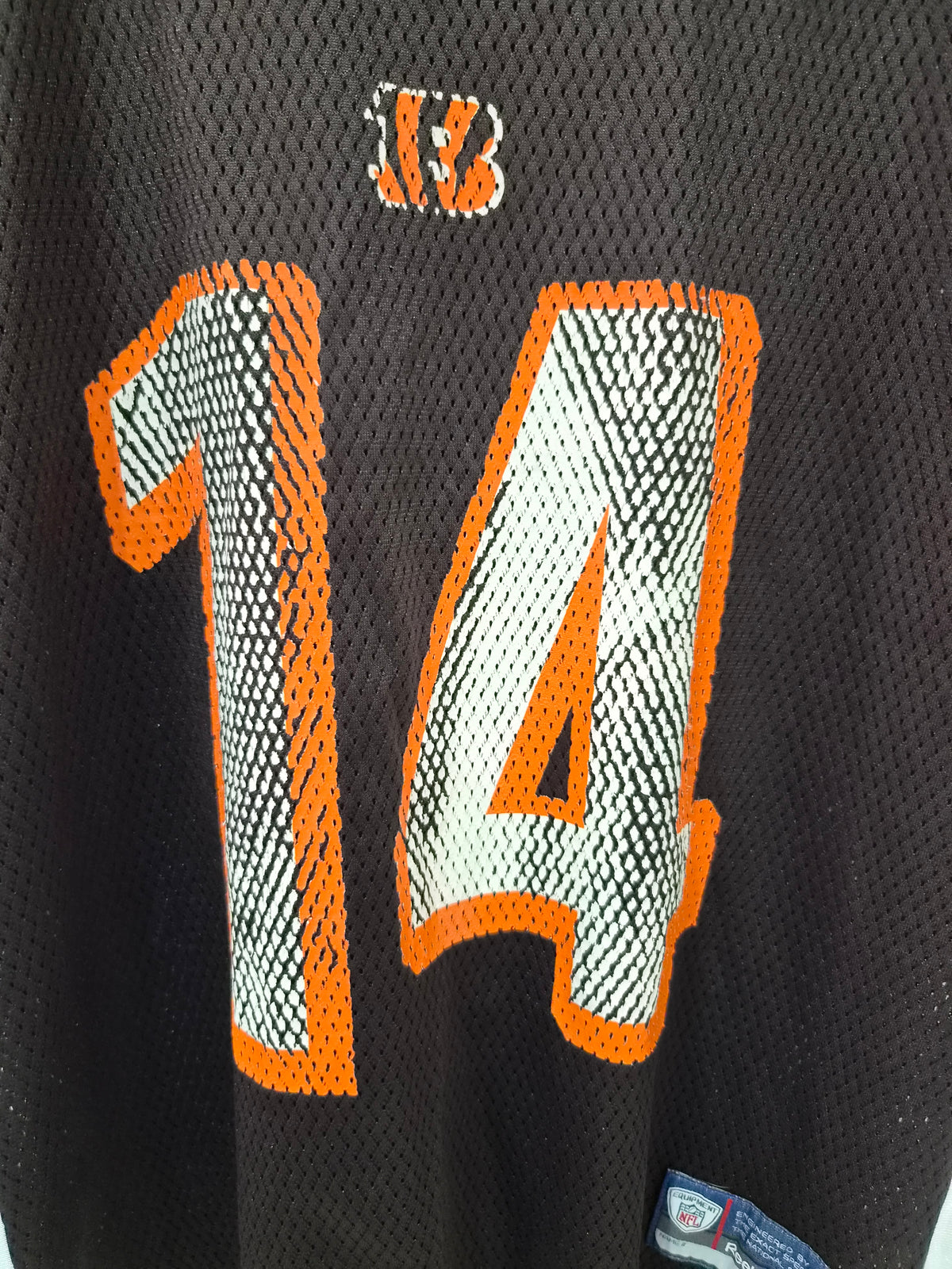 Women's Reebok Cincinatti Bengals NFL Jersey, #14 Dalton, Black, Size Large