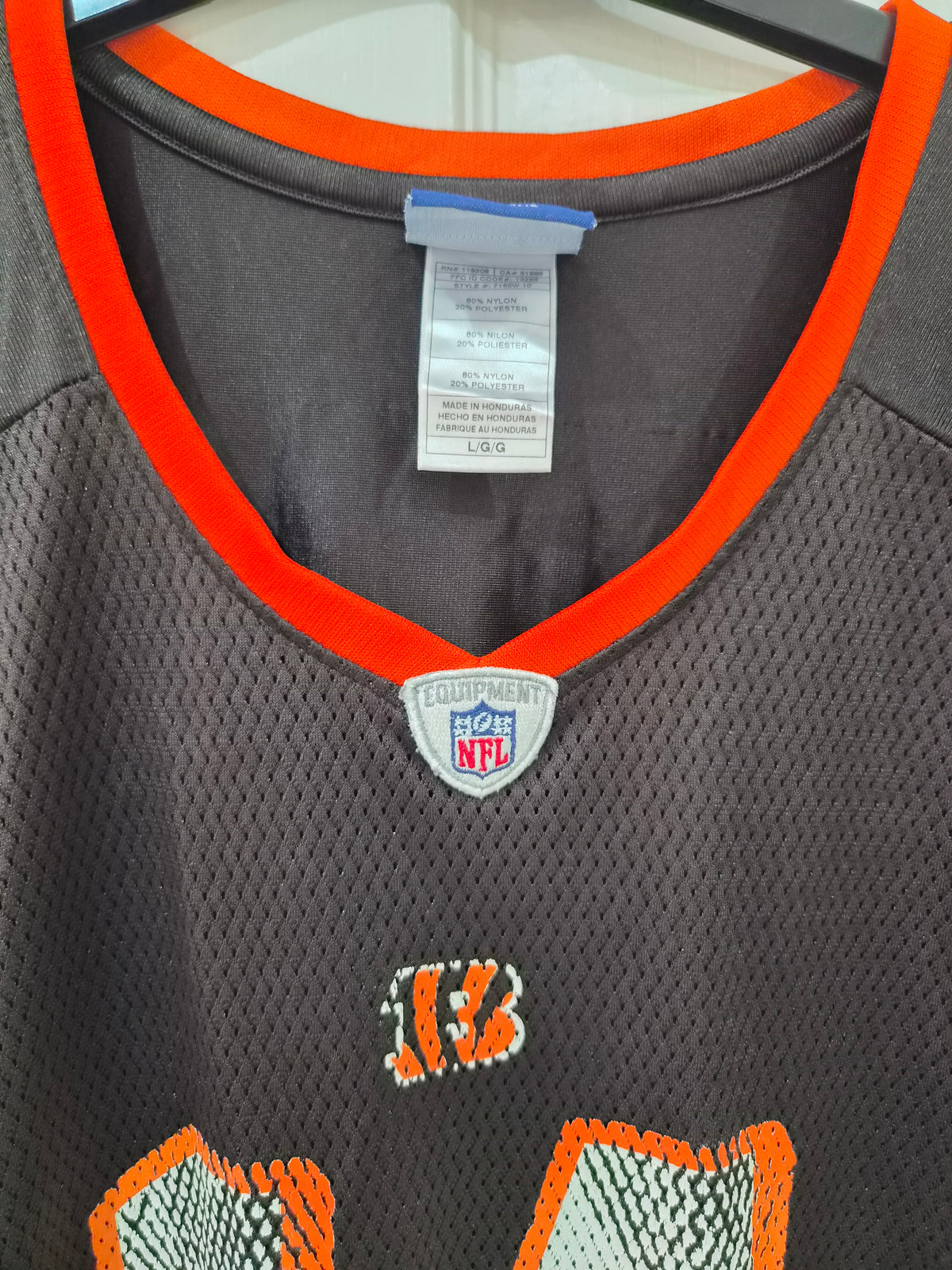 Women's Reebok Cincinatti Bengals NFL Jersey, #14 Dalton, Black, Size Large