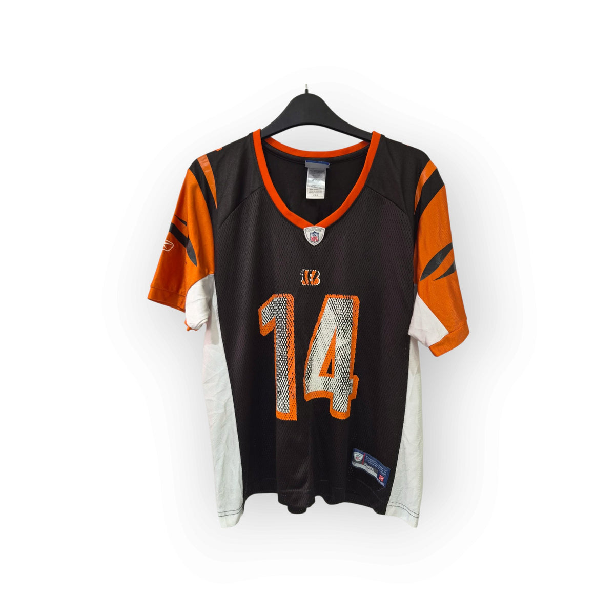 Women's Reebok Cincinatti Bengals NFL Jersey, #14 Dalton, Black, Size Large