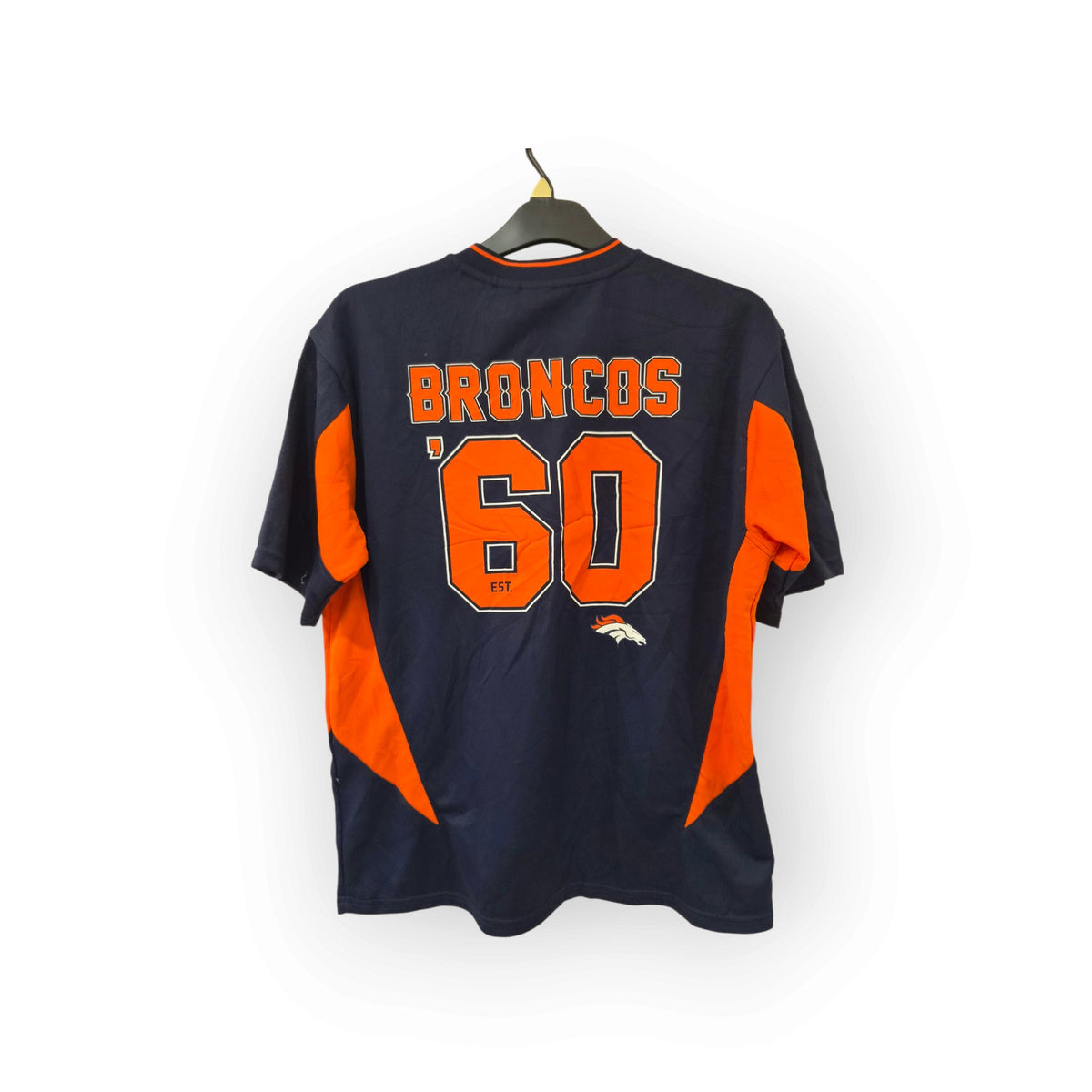 Primark NFL Denver Broncos Short Sleeve T Shirt, Navy/Orange, Size Medium