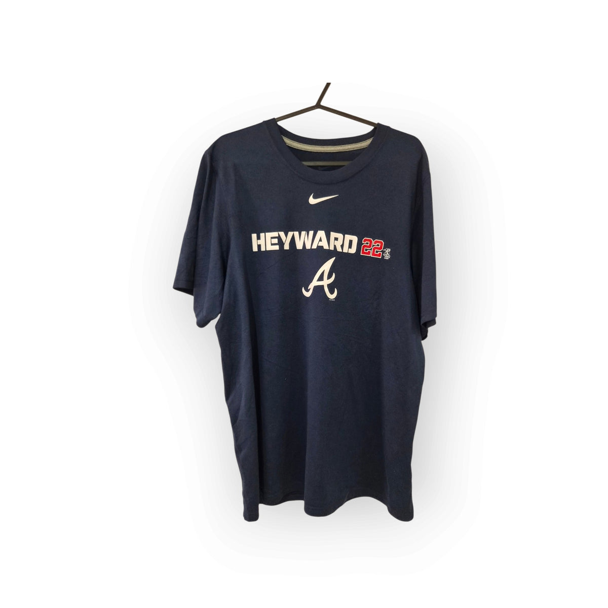 Nike Dri-Fit Atlanta Braves Jason Heyward #22 T Shirt, Navy, Size Small