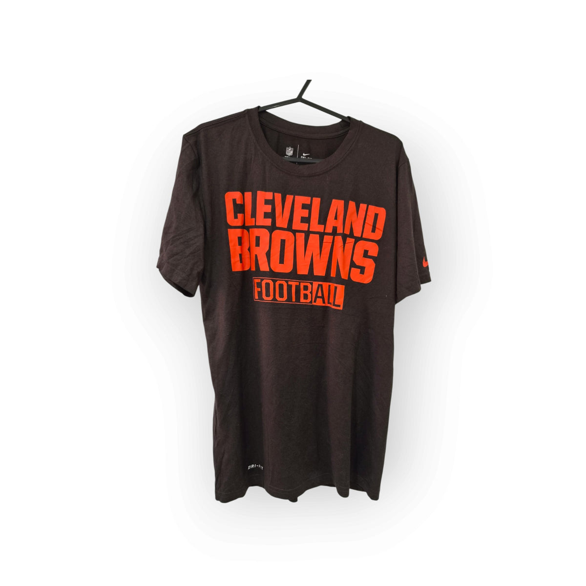 Nike Dri-Fit Cleveland Browns NFL Short Sleeve T Shirt, Brown, Size Small