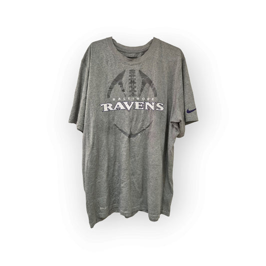 Nike Dri-Fit Baltimore Ravens NFL Short Sleeve T Shirt, Grey, Size Large