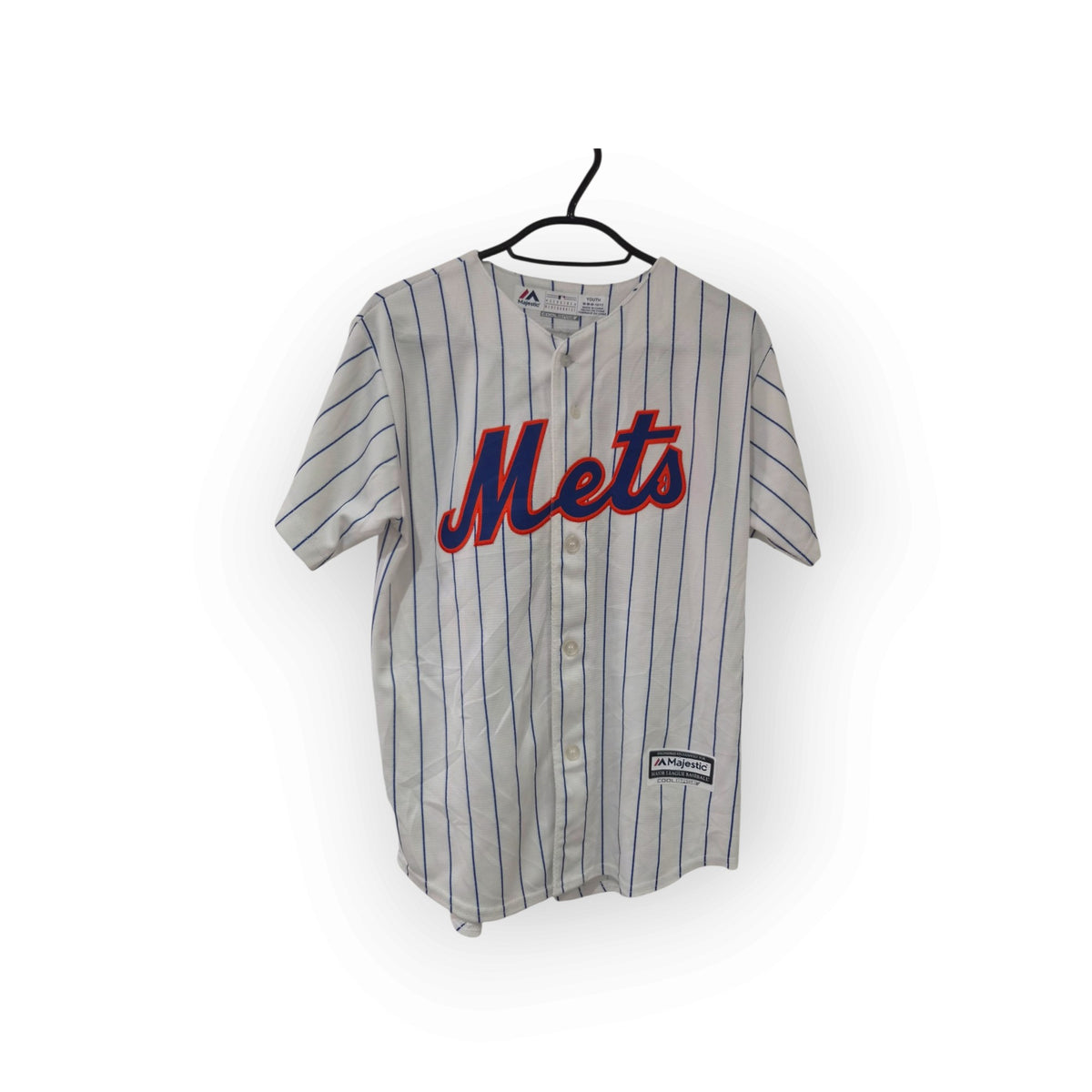Youth Majestic New York Mets MLB Baseball Jersey, #21 Frazier, White. Size YM