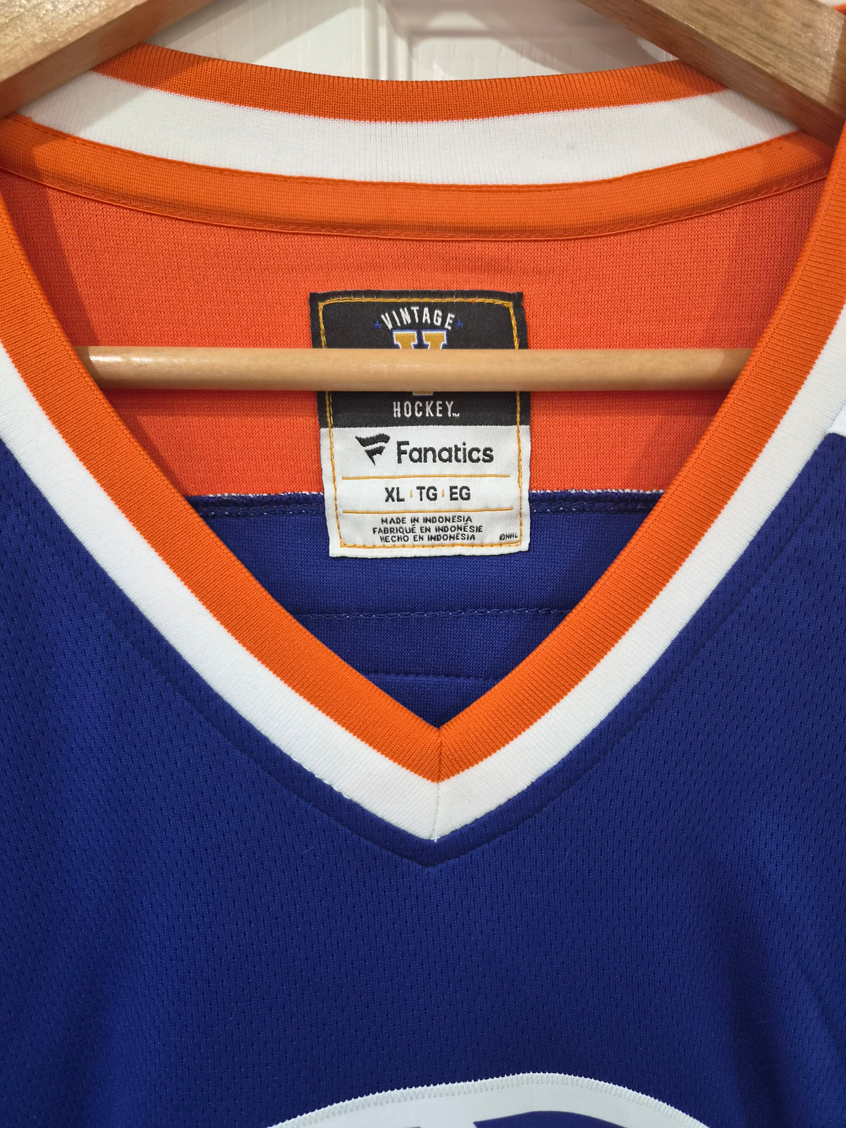 Fanatics Edmonton Oilers NHL Hockey Jersey, #99 Gretzky, Blue, Size XL