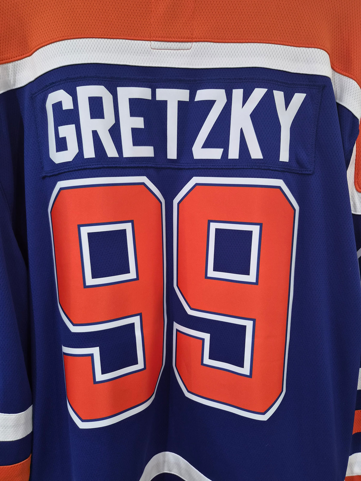 Fanatics Edmonton Oilers NHL Hockey Jersey, #99 Gretzky, Blue, Size XL