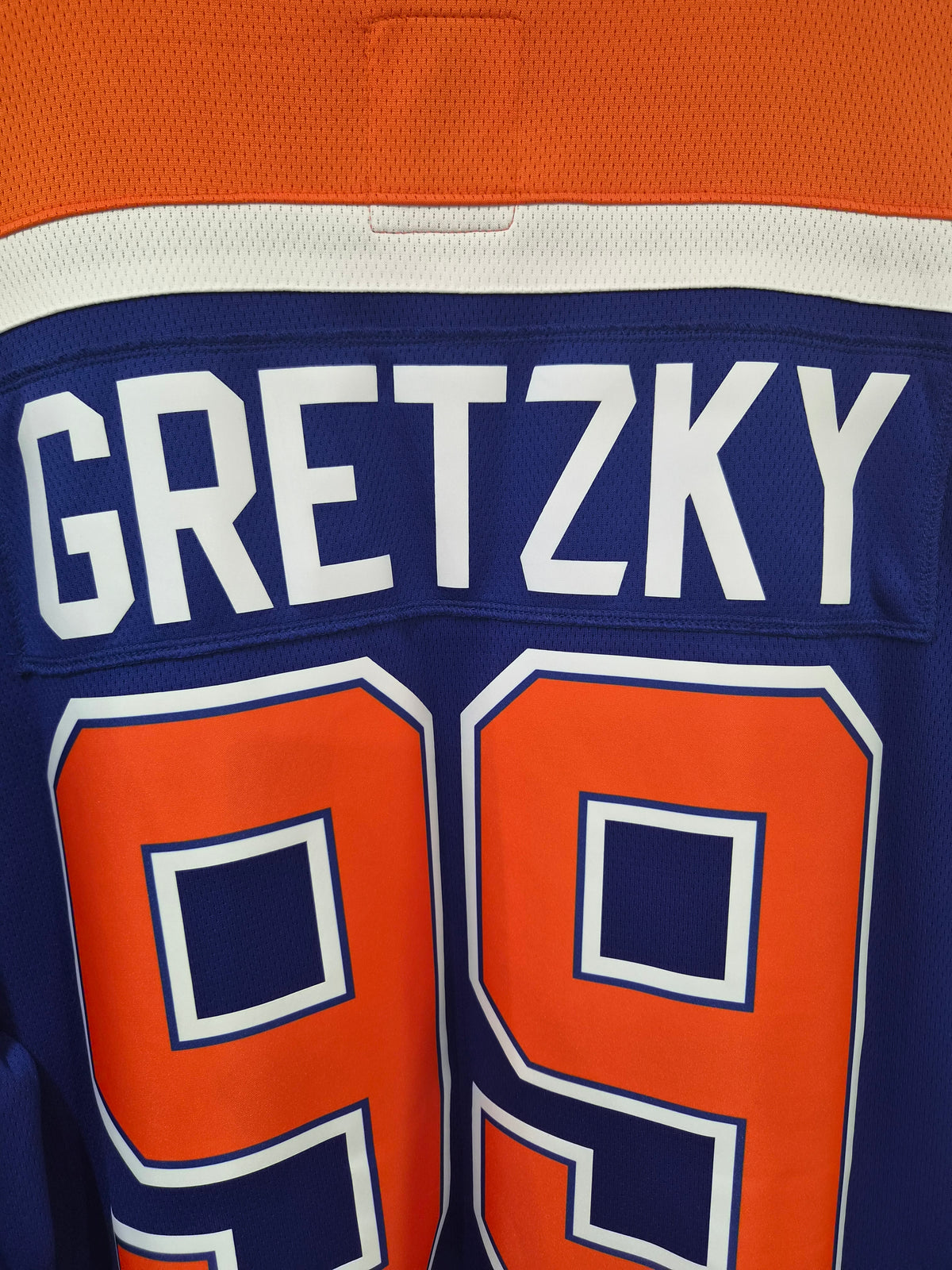 Fanatics Edmonton Oilers NHL Hockey Jersey, #99 Gretzky, Blue, Size XL