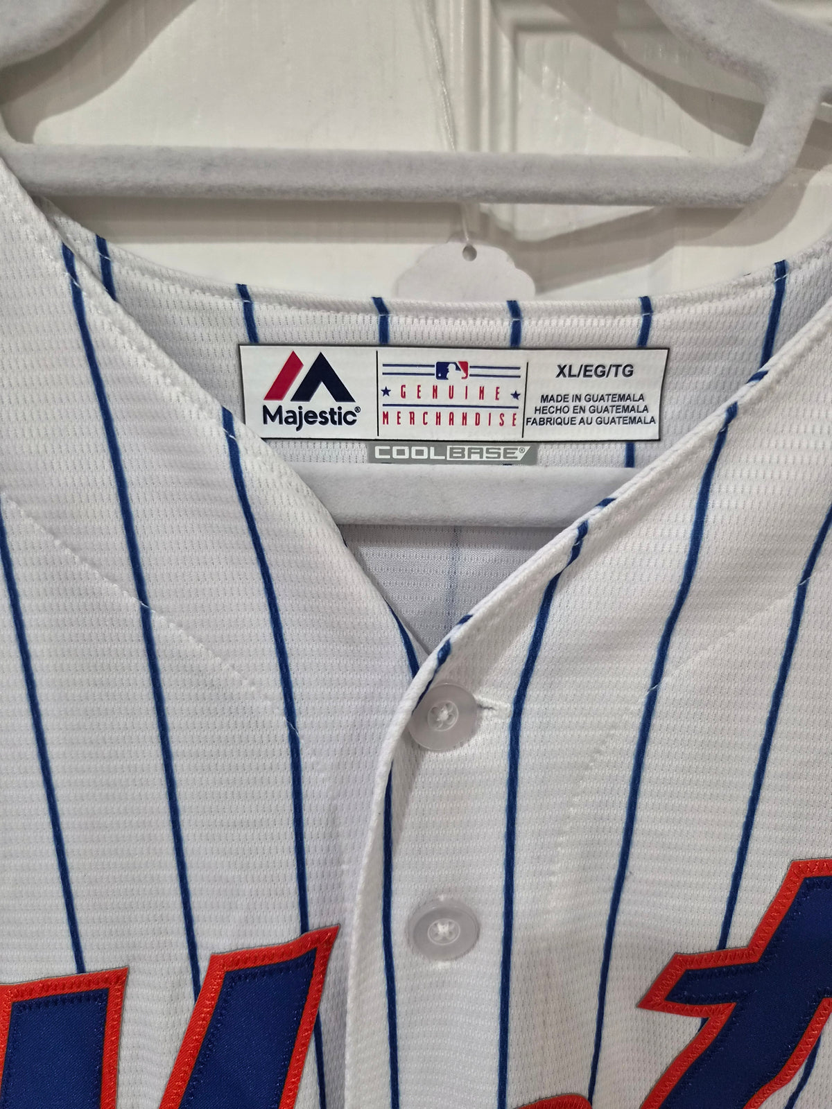 Majestic New York Mets MLB Baseball Jersey, White, Size XL