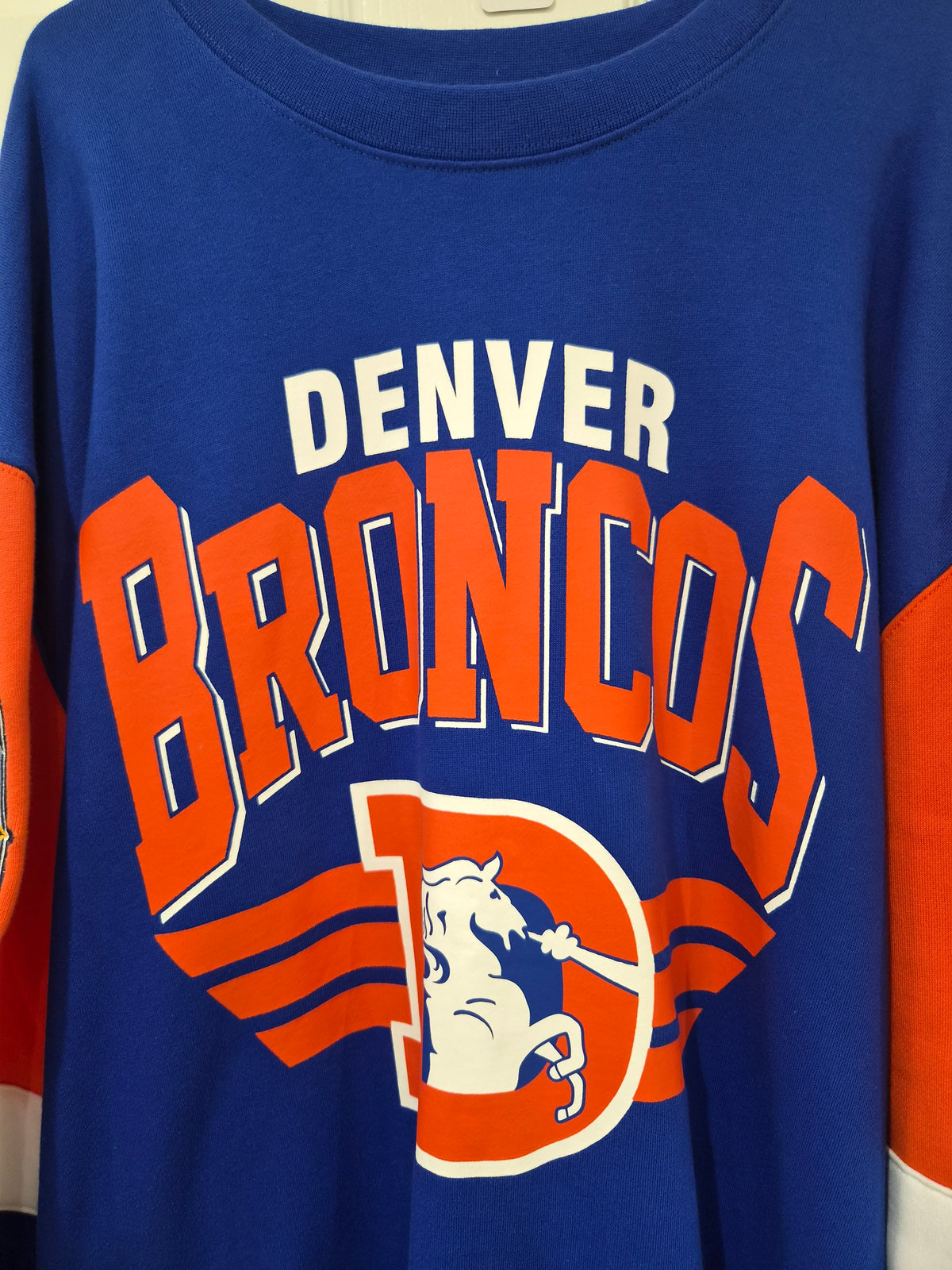 Mitchell & Ness Denver Broncos NFL Superbowl Swestshirt, Blue/Orange, Size Large
