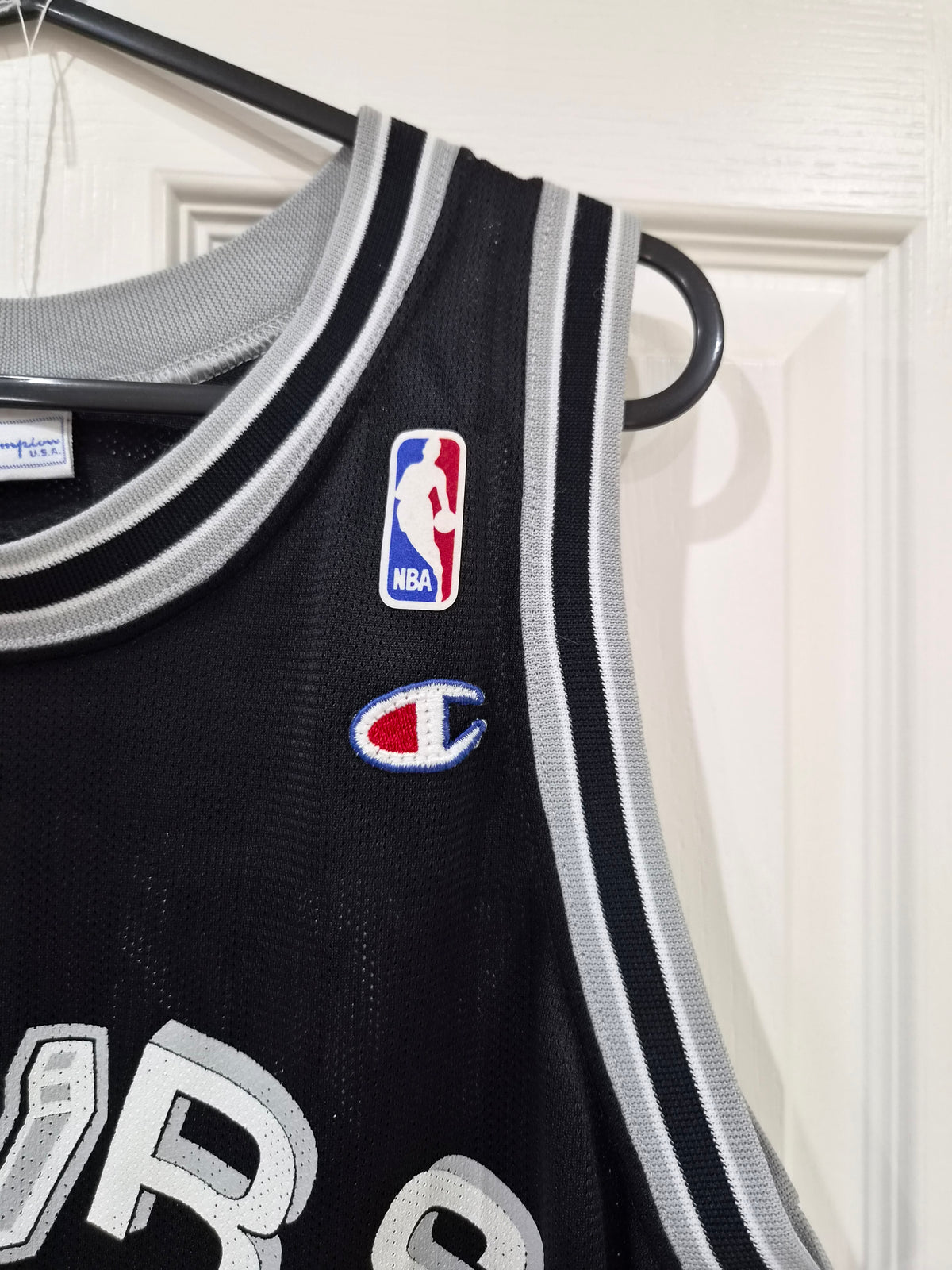 Champion San Antonio Spurs NBA Basketball Jersey, #50 Robinson, Black, Size Small