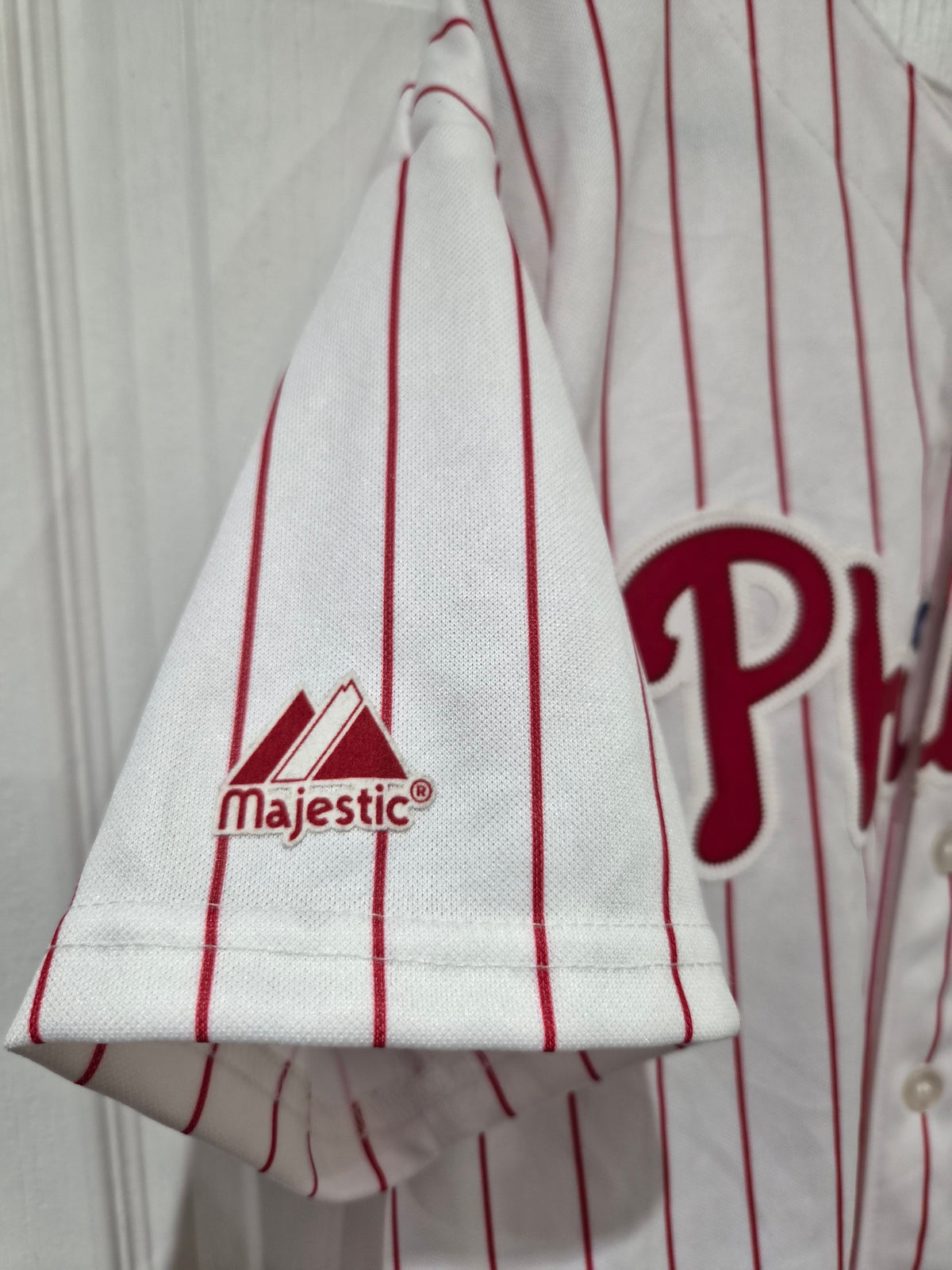 Youth Majestic Philadelphia Phillies MLB Baseball Jersey, #35 Hamels, White, YXL
