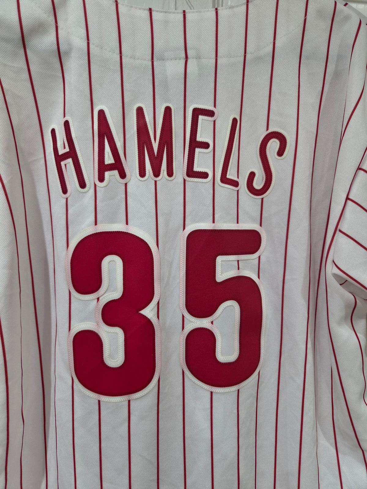 Youth Majestic Philadelphia Phillies MLB Baseball Jersey, #35 Hamels, White, YXL