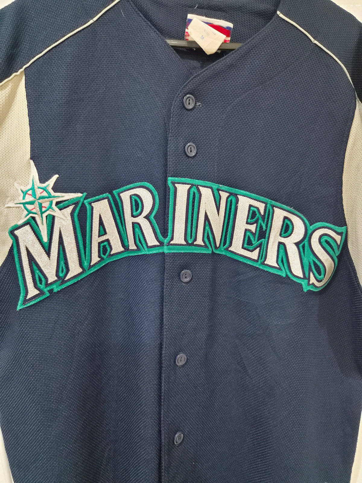 Majestic Seattle Mariners MLB Baseball Jersey, Navy, Size Medium