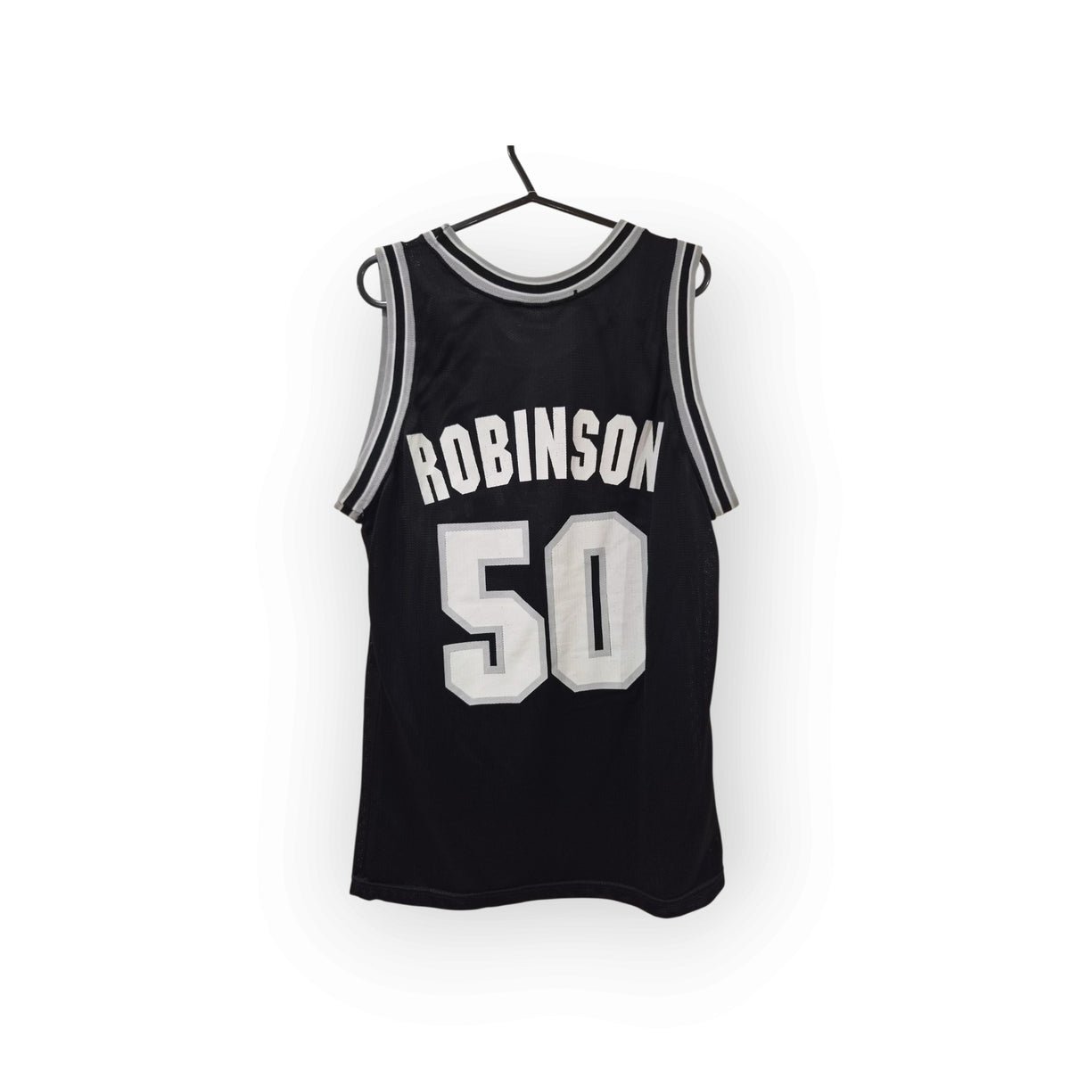 Champion San Antonio Spurs NBA Basketball Jersey, #50 Robinson, Black, Size Small