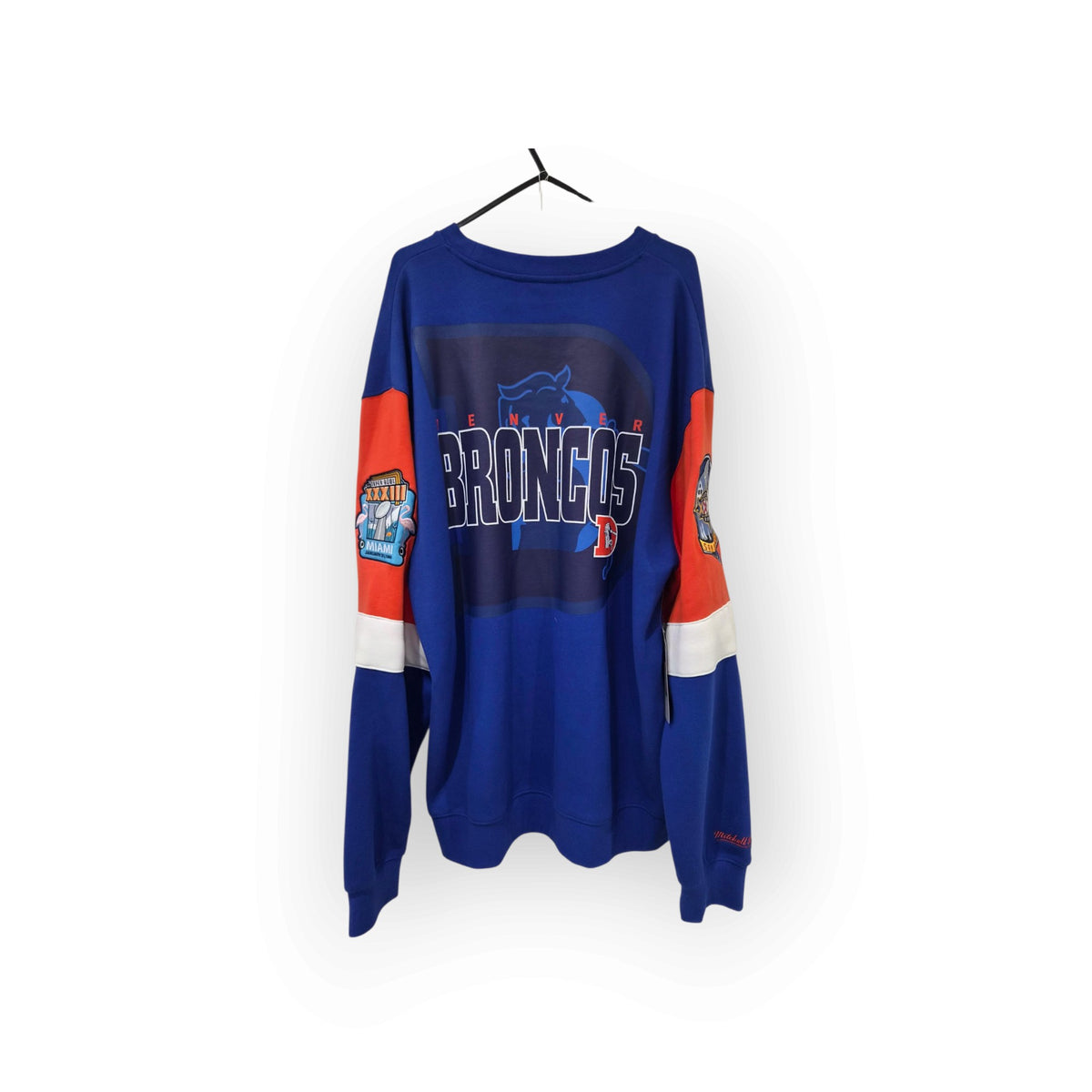 Mitchell & Ness Denver Broncos NFL Superbowl Swestshirt, Blue/Orange, Size Large