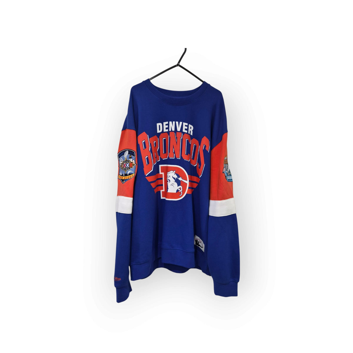 Mitchell & Ness Denver Broncos NFL Superbowl Swestshirt, Blue/Orange, Size Large