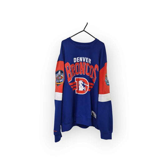 Mitchell & Ness Denver Broncos NFL Superbowl Swestshirt, Blue/Orange, Size Large