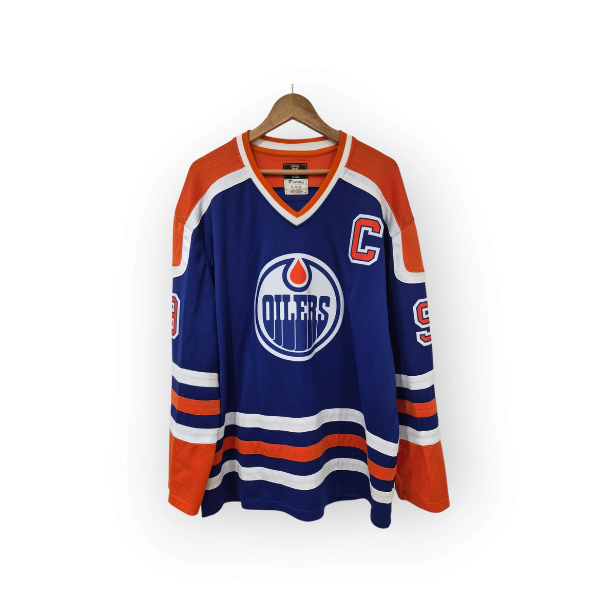 Fanatics Edmonton Oilers NHL Hockey Jersey, #99 Gretzky, Blue, Size XL