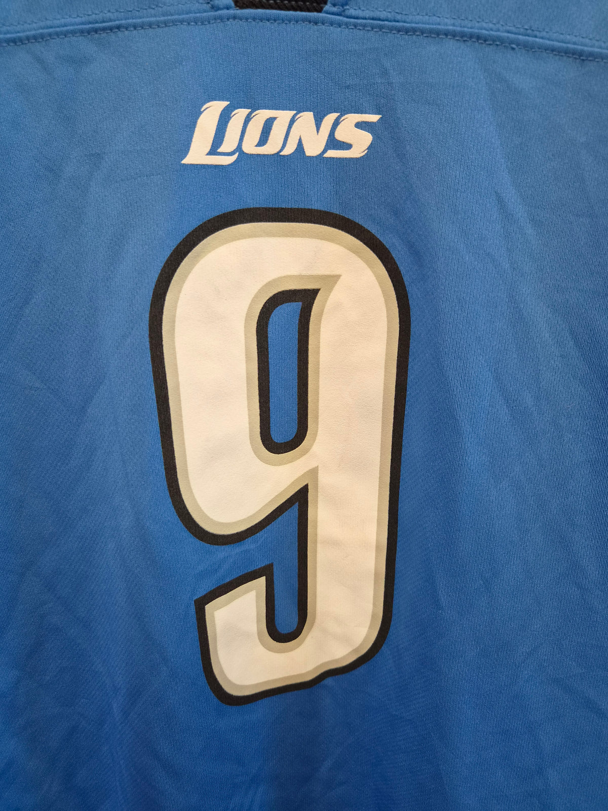 Youth NFL Team Apparel Detroit Lions Jersey, #9 Stafford, Blue, Size YL