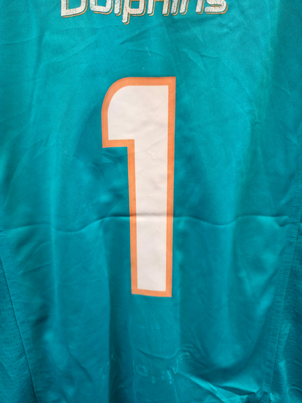 Nike Miami Dolphins NFL Jersey, #1 Baz (Custom), Aqua, Size Medium
