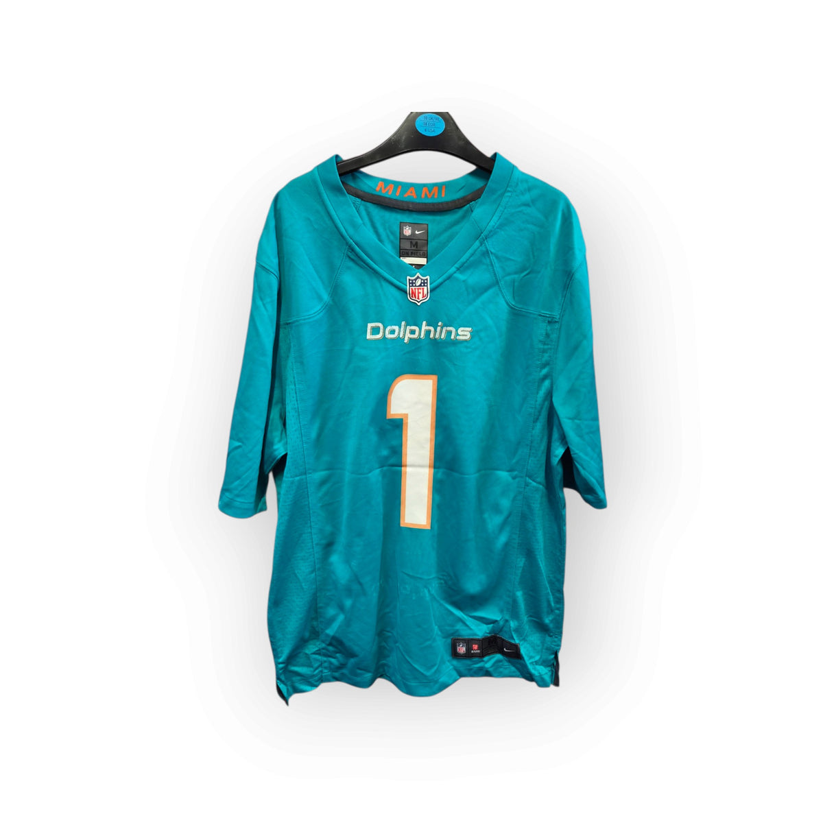 Nike Miami Dolphins NFL Jersey, #1 Baz (Custom), Aqua, Size Medium
