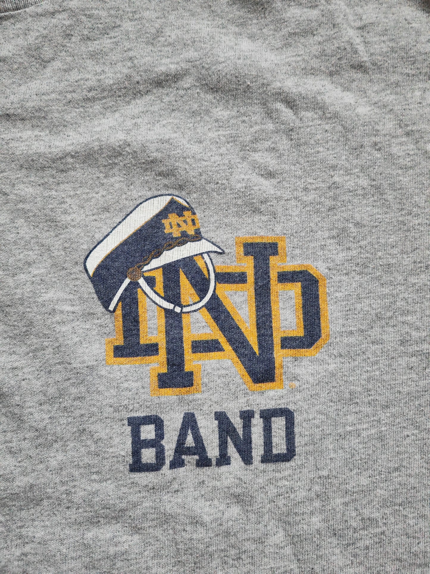 Champion Notre Dame Fighting Irish Band NCAA T Shirt, Grey, Size Medium