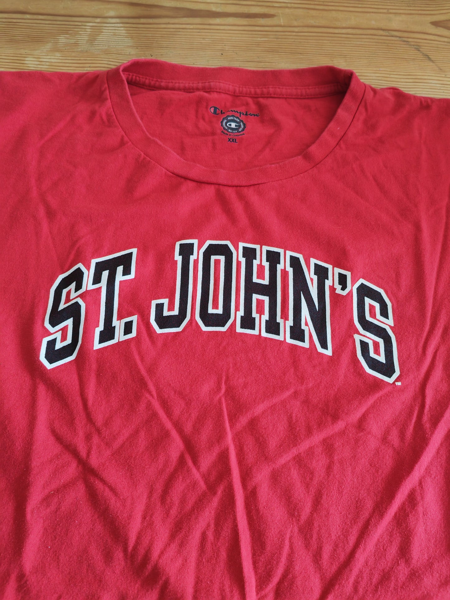 Women's Champion St Johns University NCAA T Shirt, Red, Size XXL