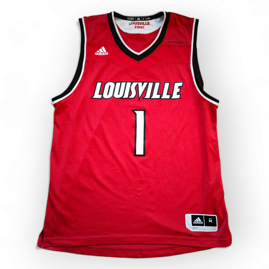 Adidas Louisville Cardinals NCAA Basketball Jersey, #1, Red, Size Medium