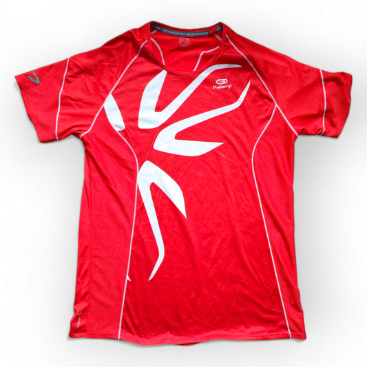 Kalenji Shirt Sleeve Running T Shirt, Red, Size Medium