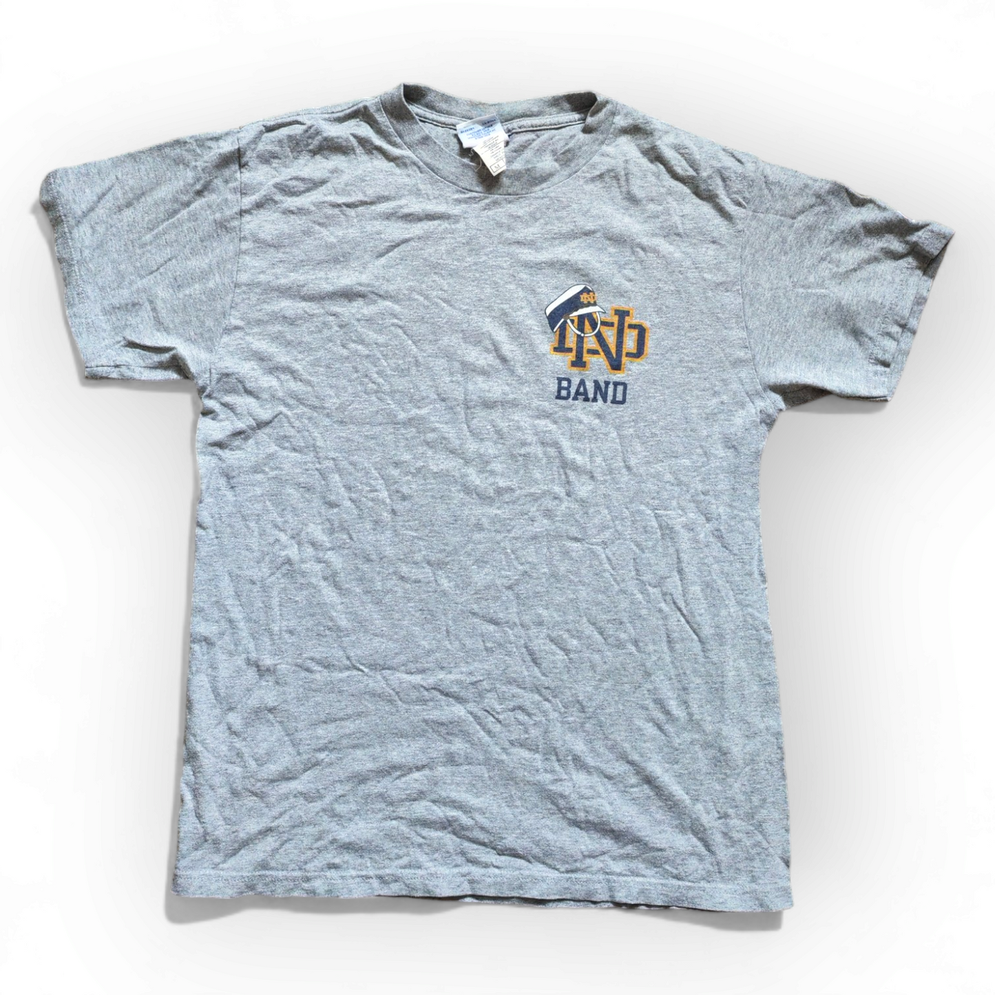 Champion Notre Dame Fighting Irish Band NCAA T Shirt, Grey, Size Medium