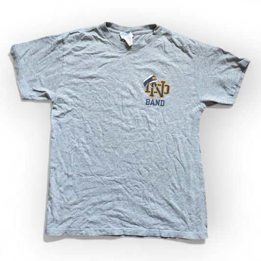 Champion Notre Dame Fighting Irish Band NCAA T Shirt, Grey, Size Medium