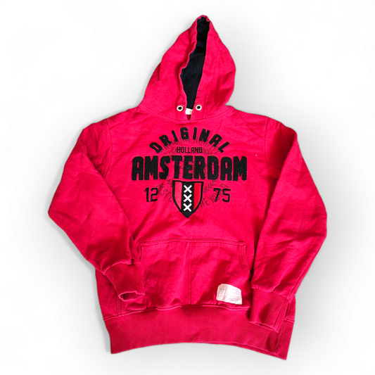 Original Amsterdam Varsity Collection Pullover Hoodie, Red, Size Medium