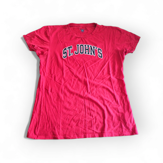 Women's Champion St Johns University NCAA T Shirt, Red, Size XXL