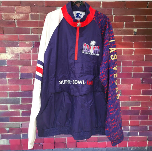Brand New Starter Super Bowl LVIII 1/4 Zip Jacket, Purple, Size Large