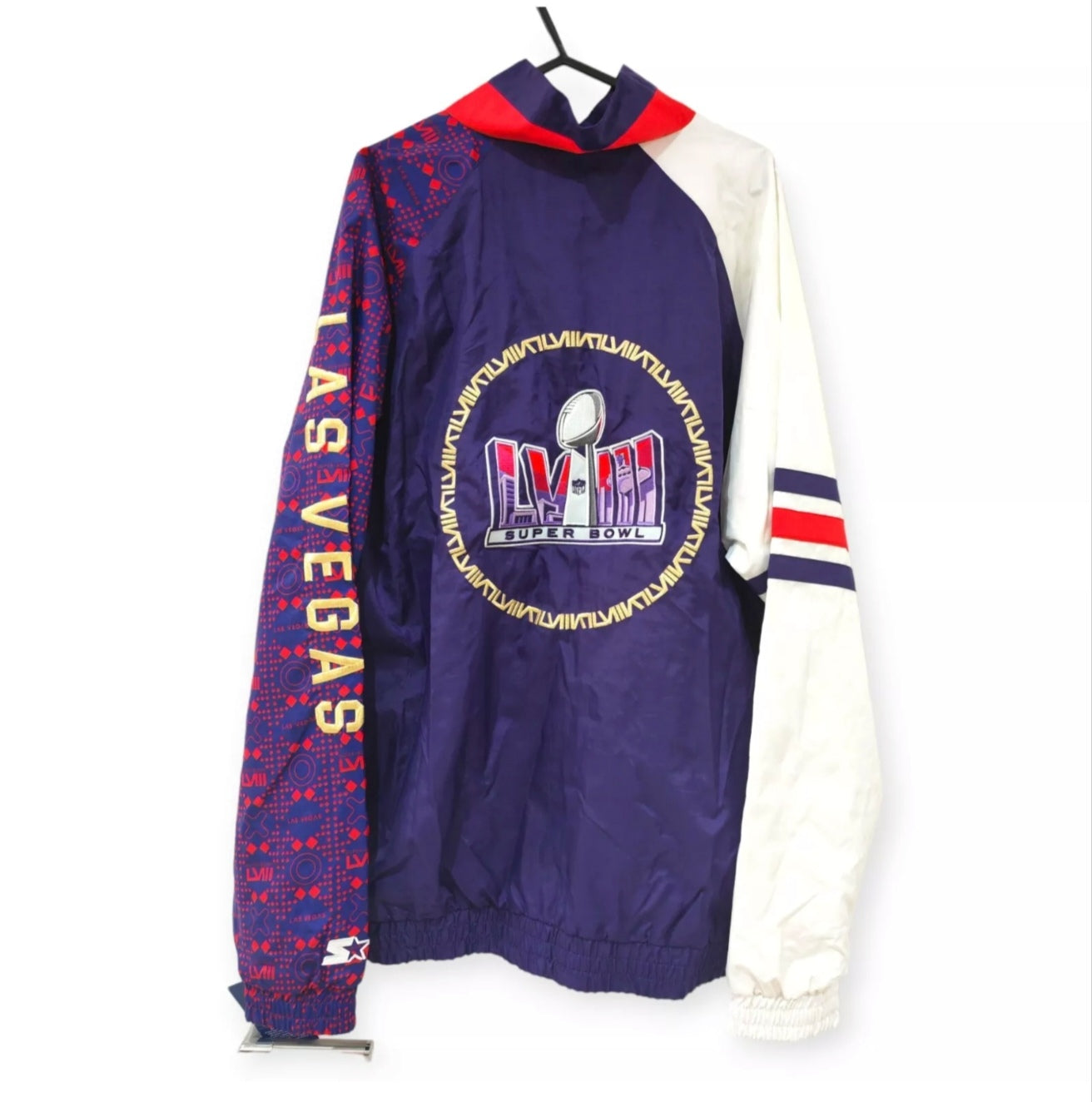 Brand New Starter Super Bowl LVIII 1/4 Zip Jacket, Purple, Size Large