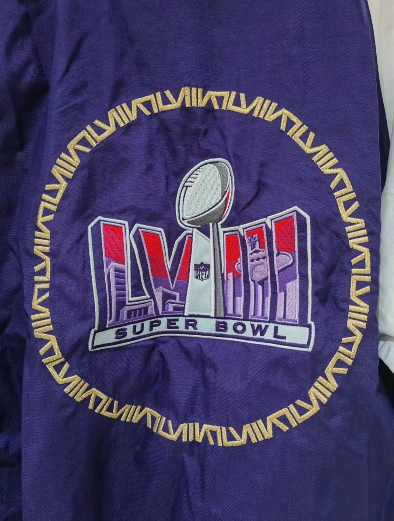 Brand New Starter Super Bowl LVIII 1/4 Zip Jacket, Purple, Size Large