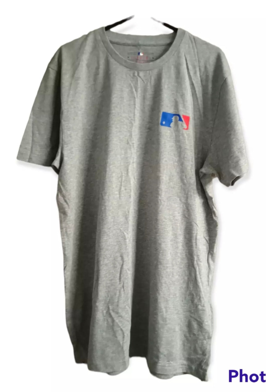 New Era MLB Baseball 30 team logo graphic t shirt, grey, size Medium