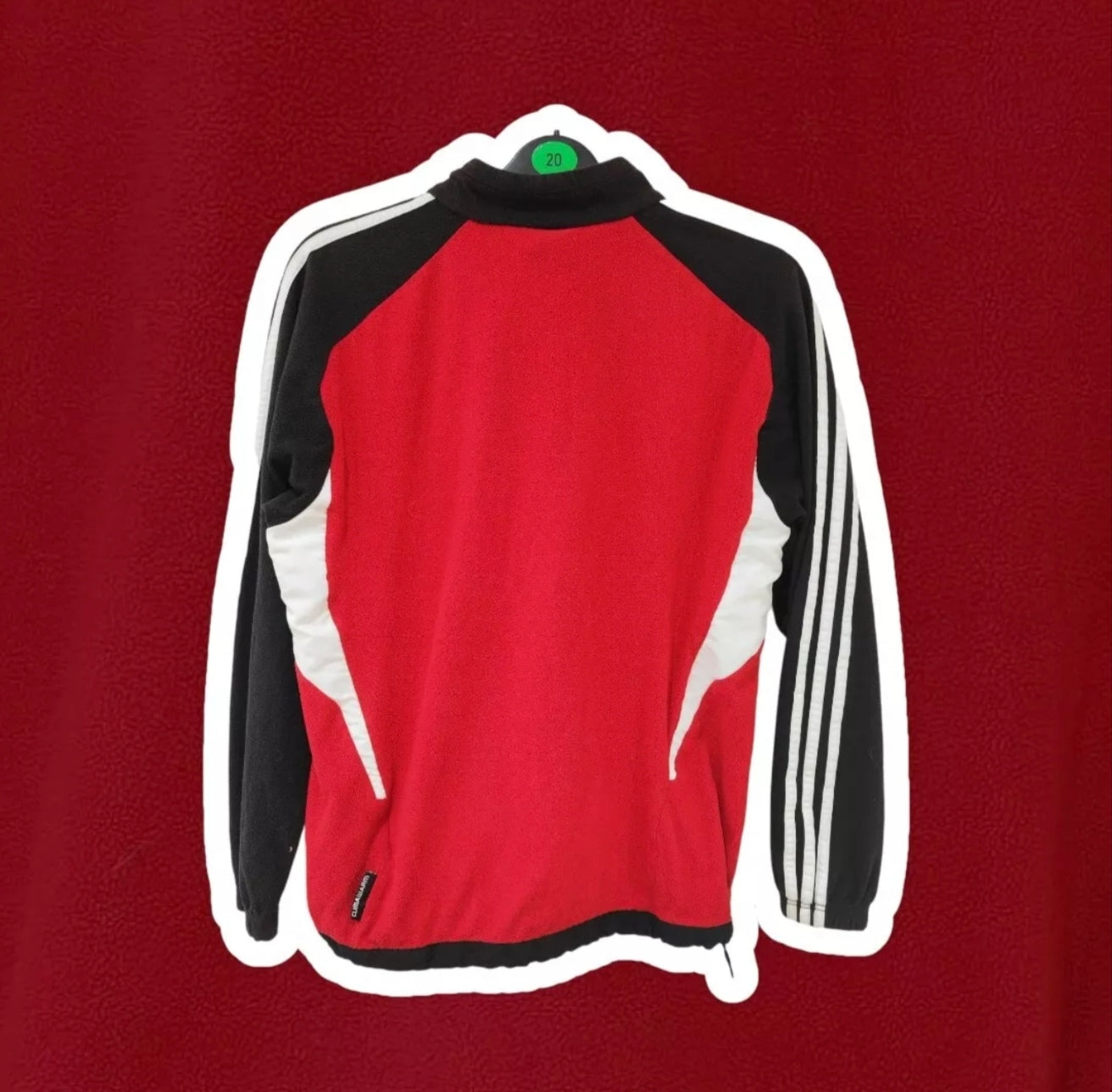 Adidas RU Soccer 1/4 Zip Football Training Top, Red/Black, Size S/M