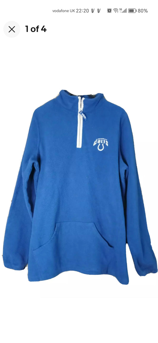 Men's NFL Team Apparel Indianapolis Colts 1/4 zip fleece jumper, Blue, size S/M