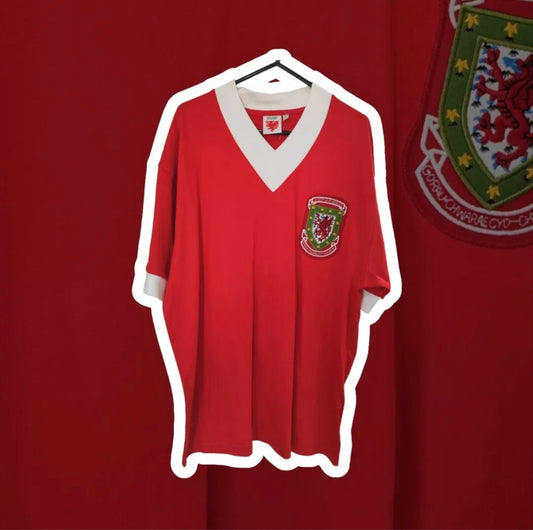 Wales FA 1956-57 Wales V Scotland Remake Shirt, #9, Red, Size Large