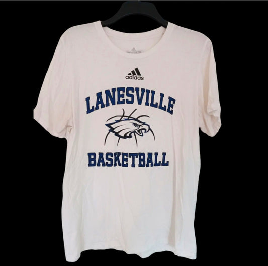 Adidas Lanesville High School Basketball player t shirt, #24 Reynolds, white, Large