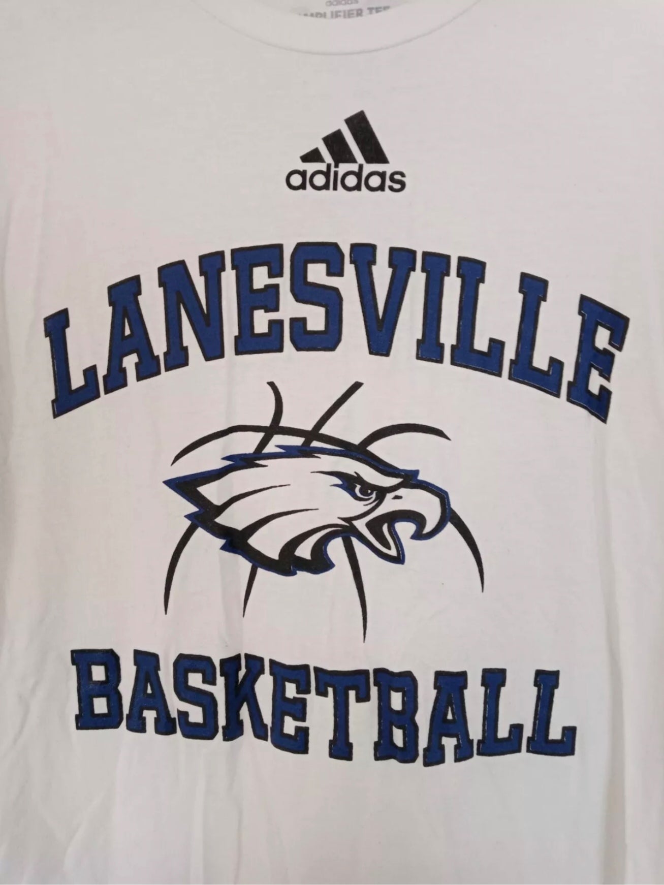 Adidas Lanesville High School Basketball player t shirt, #24 Reynolds, white, Large