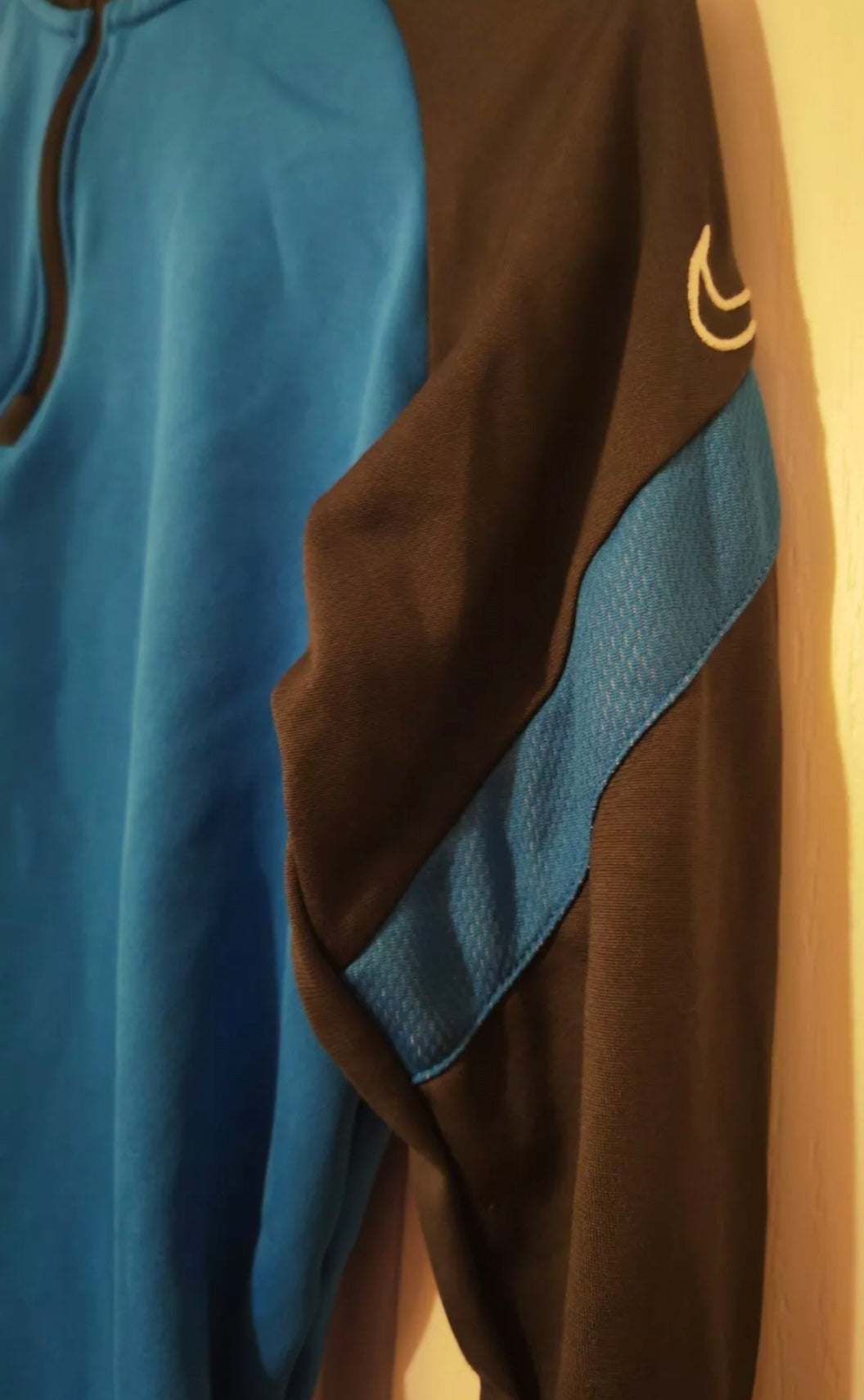 Youth Nike Long Sleeve 1/4 Zip Football Training Top, Blue, Size YS